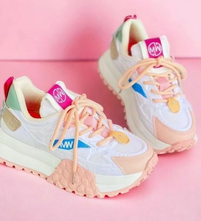 Tennis plateforme multicolore 