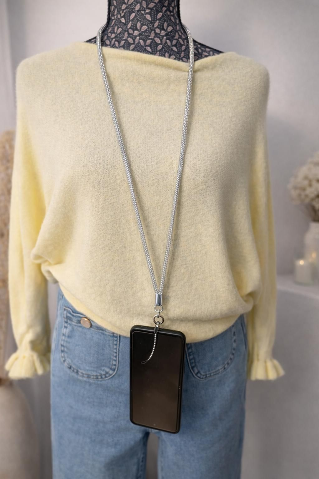 Collier pour portable argenté