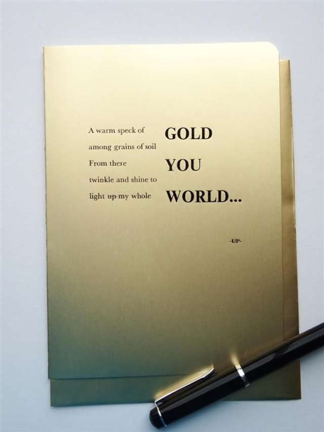 'Speck of Gold' poem on greeting card