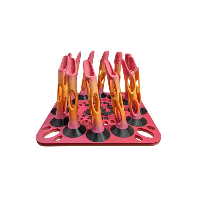 12 Arrow Fletching Stand/ Ground Quiver (Pink, Orange and Black)