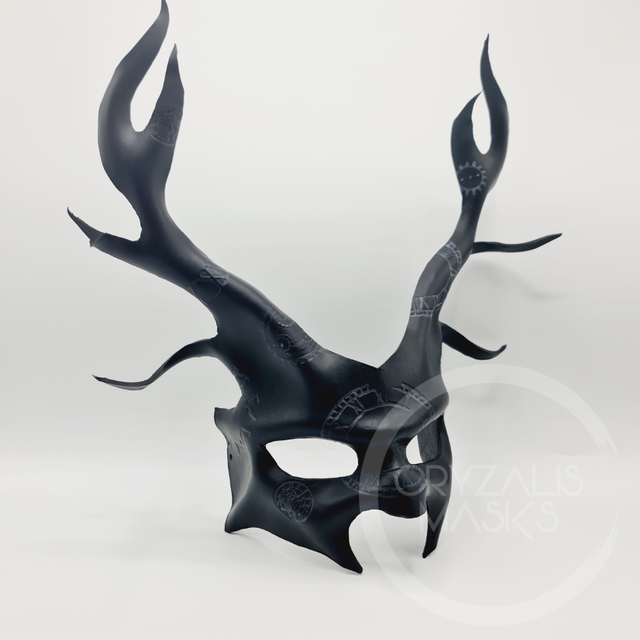 Black Deer mask with UV clockwork