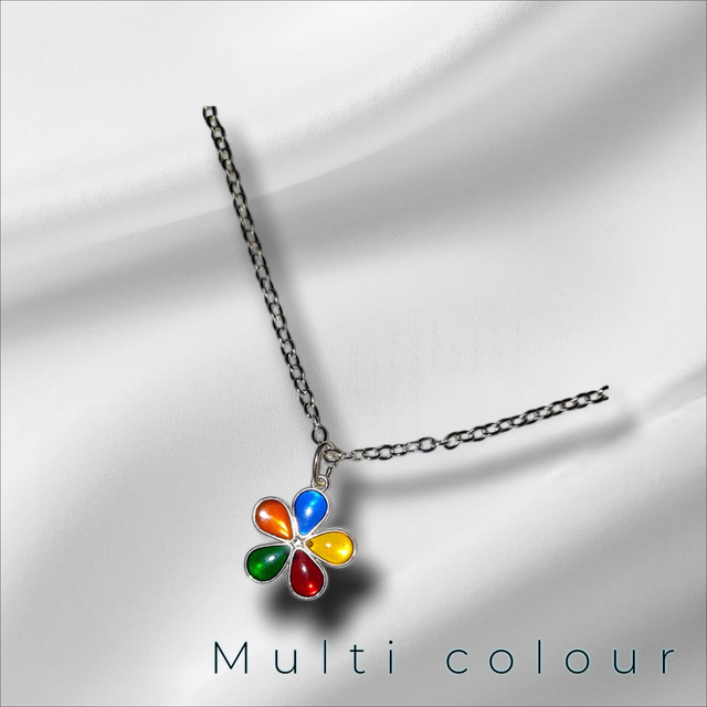Flower necklace multi colour