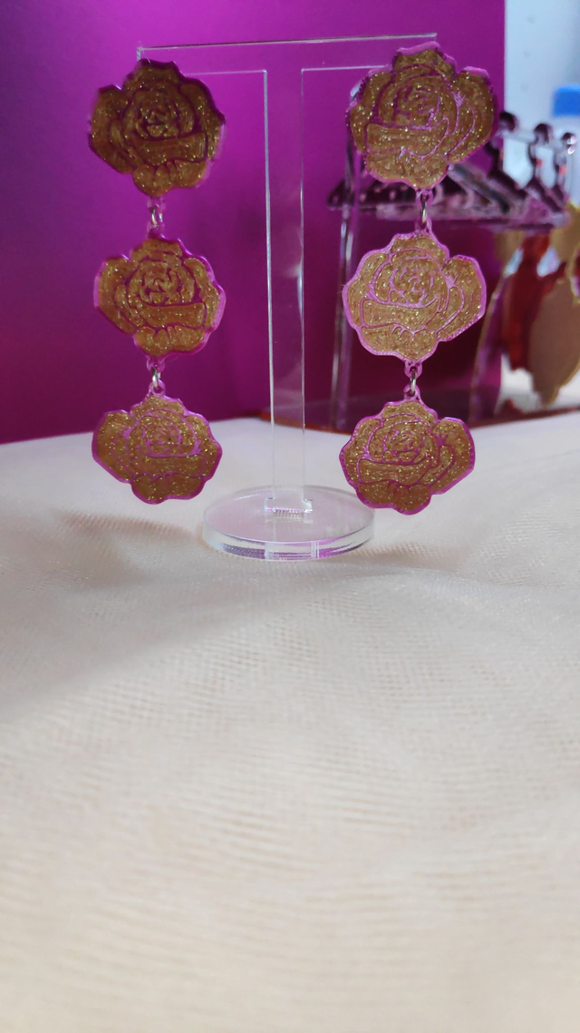 Pendientes "La Vie en rose Romantic Glam"