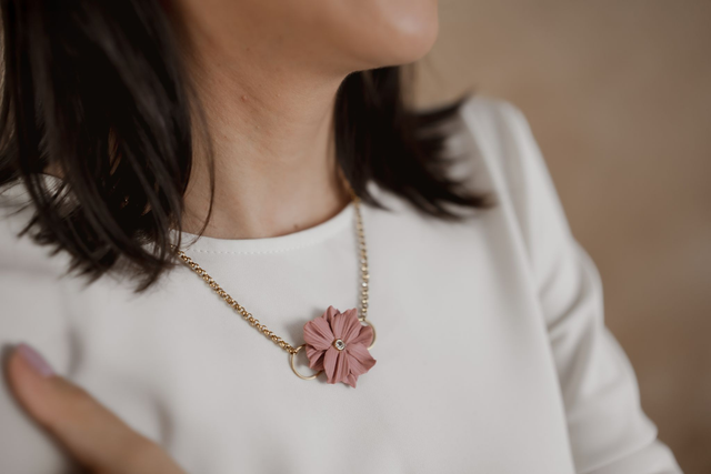 Necklace with Polymer Clay ~ Flower