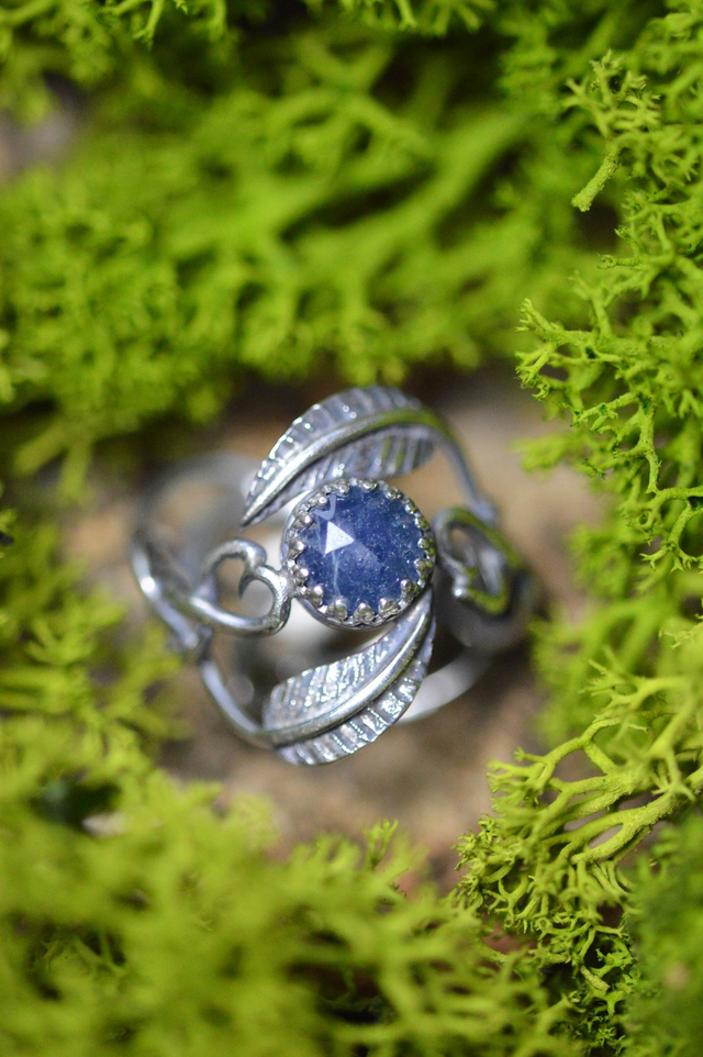 Bague Elfique - Saphir T51 à 58, feuilles simples