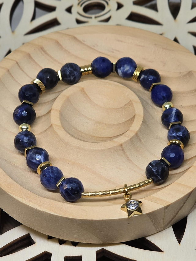 Bracelet Sodalite à facettes 0,8 cm 