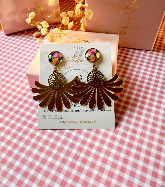 Boucles d'oreille éventail