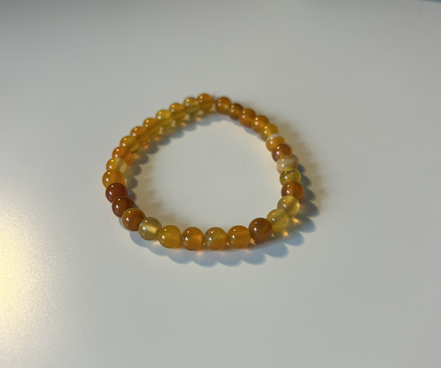 Orange And Yellow Striped Agate Bracelet