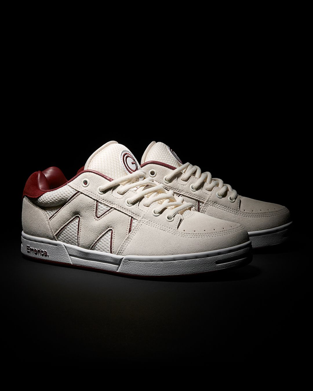 EMERICA SHOE OG-1 WHI/BUR WHITE/BURGUNDY