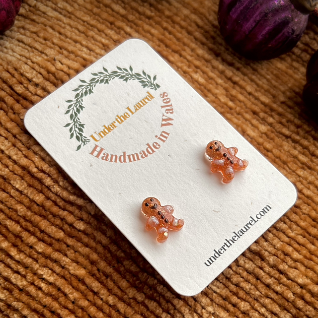 Gingerbread Studs - Black Buttons