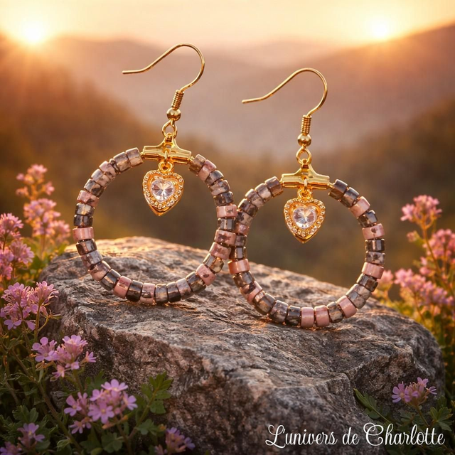 Boucles d'oreilles "Rhodonite" BO-177