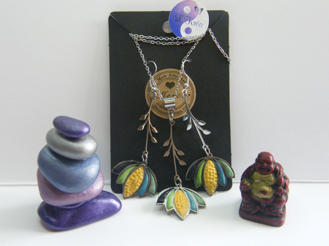 Fleurs Noir/Vert/Bleu/Jaune