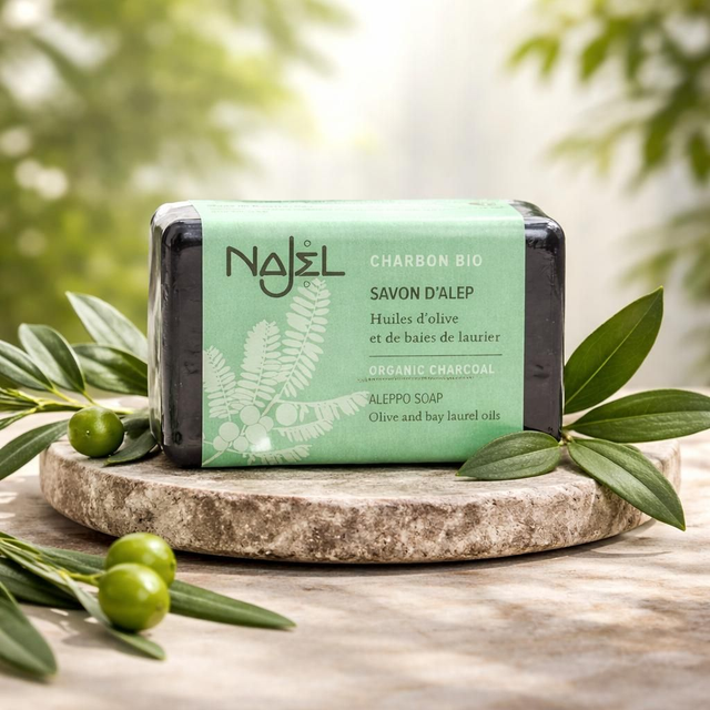 "Charbon noir" - Savon d'Alep 100 gr - Najel