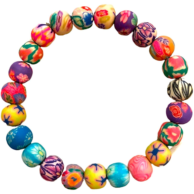 Armband vintage floral 8 mm