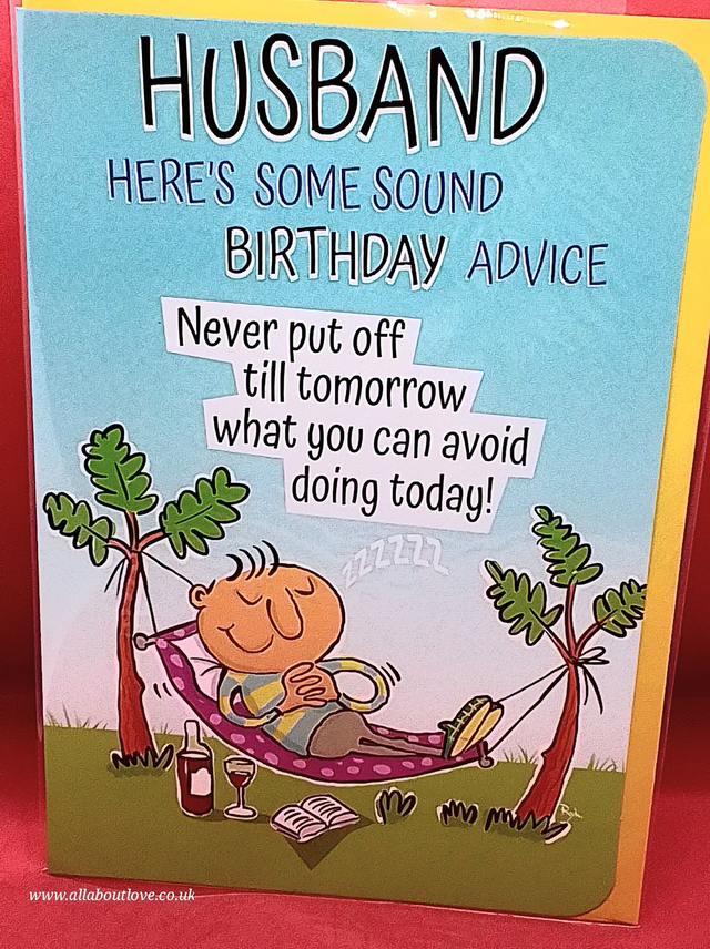 Husband Birthday Card Humorous Design.