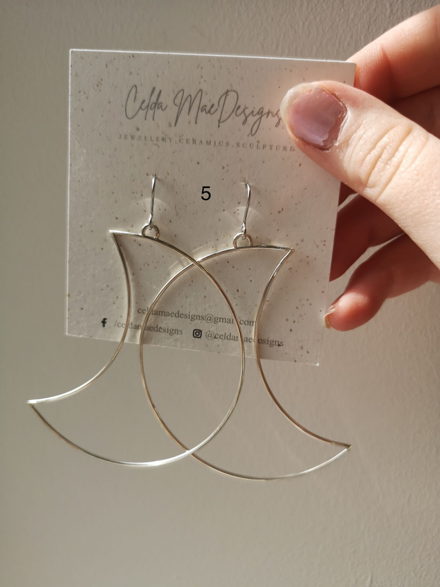 Sterling Silver Moon Earrings