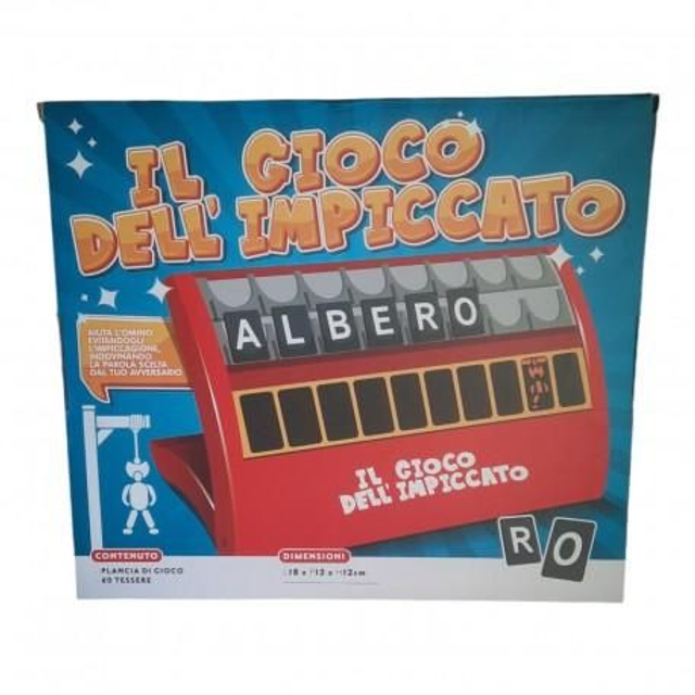 Gioco dell'Impiccato Con Plancia Di Gioco E 60 Tessere – Divertente Sfida Di Parole