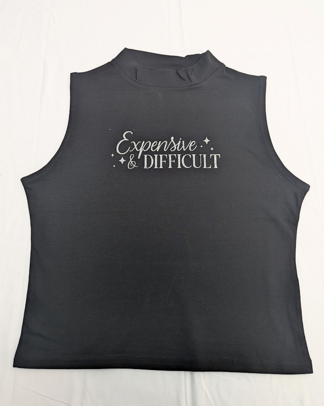 Expensive & Difficult High Neck Crop Top