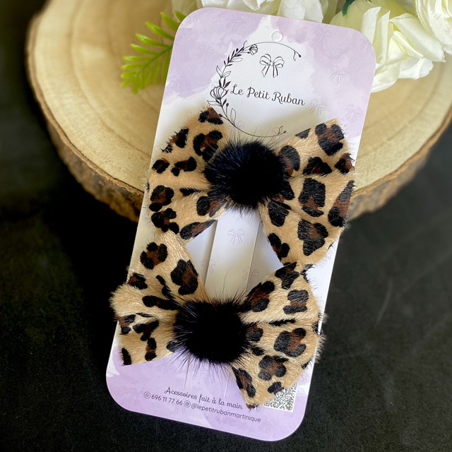 Paire de barrettes animal print