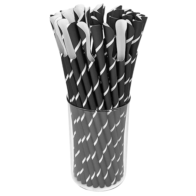 50 Stk. Slush Eis Löffelstrohhalme Papier