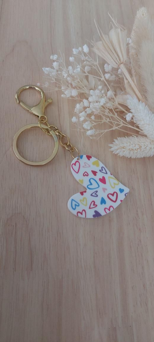 Porte-clés coeur multi