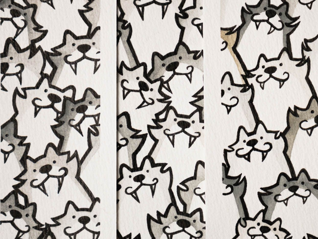 WILKI zakładka do książki, ręcznie malowana akwarela