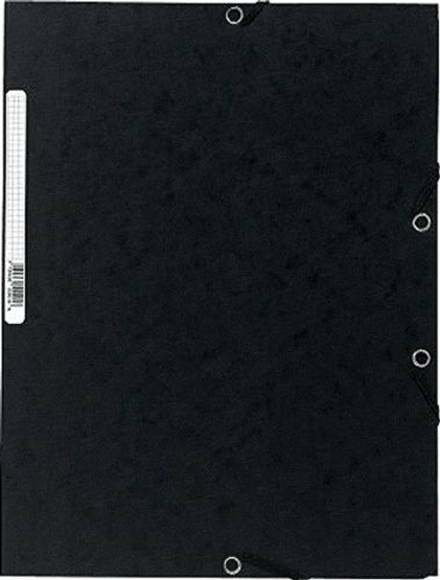 EXACOMPTA Chemise 3 rabats et élastique - Format 24x32 cm - NOIR 