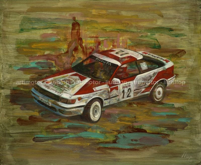 Artimotor pintura original 46x55 - Carlos Sainz - Toyota Gt Four 1990