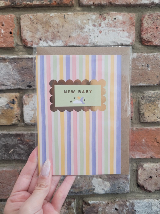 New Baby Gold Foil Greetings Card - EV-034