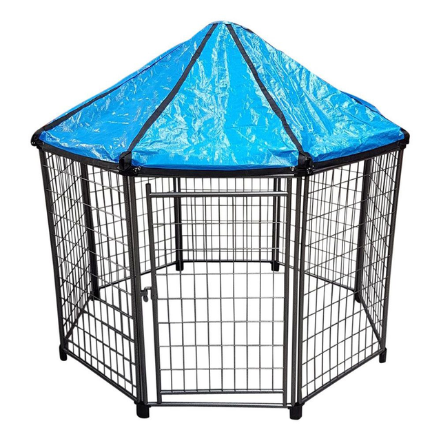 Welpenauslauf, anthrazit, 107 x 60 cm, inklusive Dach