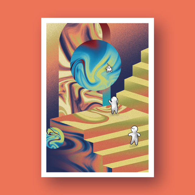 "Escaliers" - Illustration A5