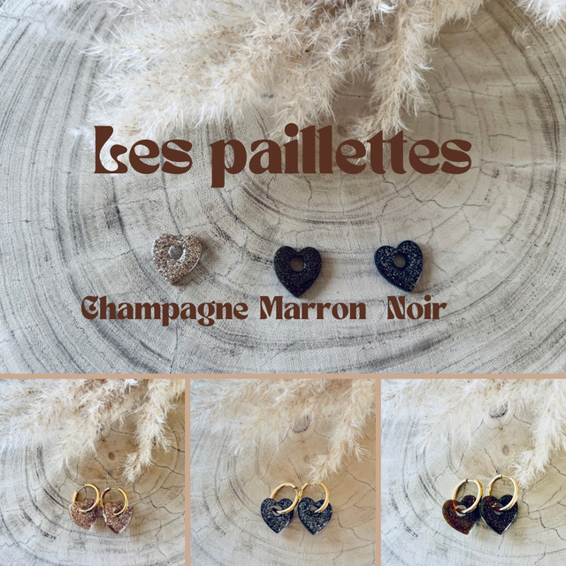 Les boucles d'oreille Denisette paillette