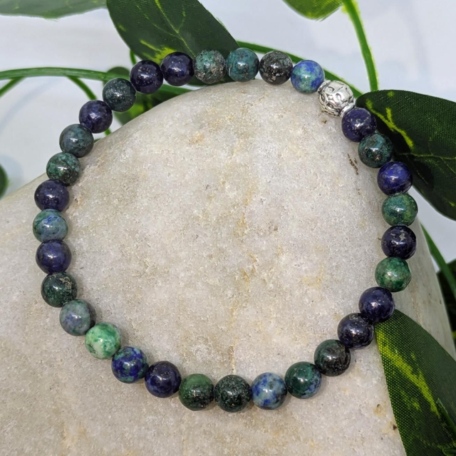 Bracelet "Azurite-Malachite" 6mm BR-070
