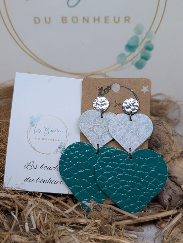 Boucles d'oreilles Marie Laure ml146 turquoise blanc