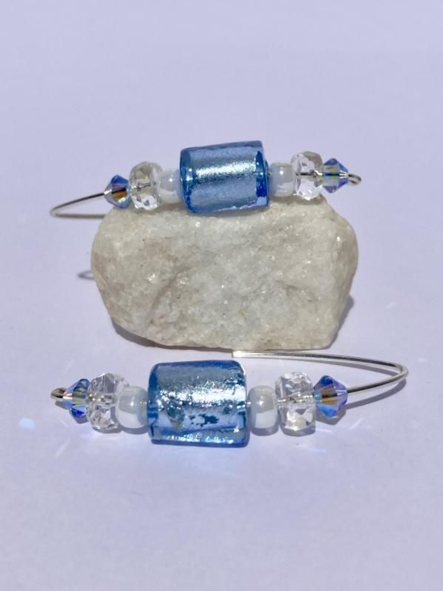 Boucles d'Oreille - Bleu Ciel 