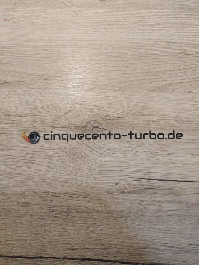 Aufkleber  "cinquecento-turbo.de"  transparent 192mm x 23mm
