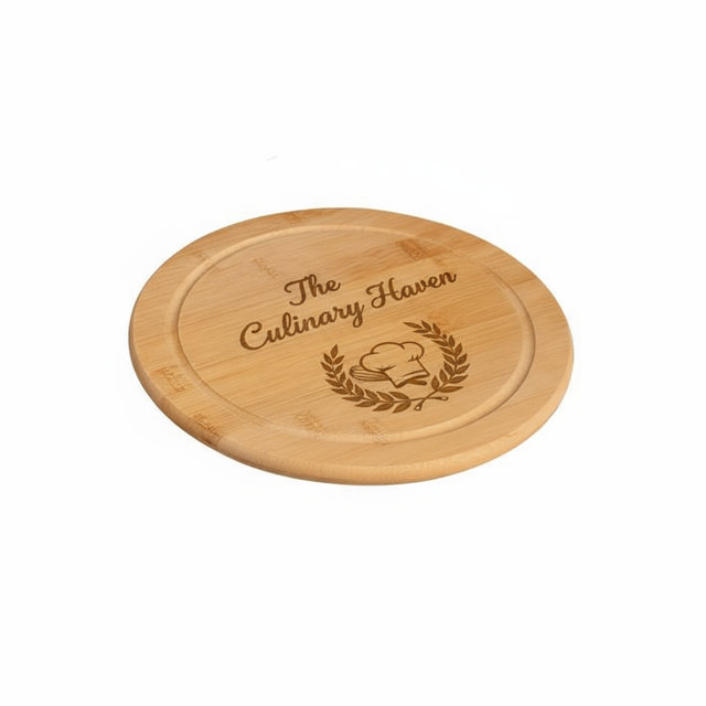 Personalisierter Vesperteller mit Saftrille – Ø 25 cm – Naturprodukt aus FSC®-zertifiziertem Bambus