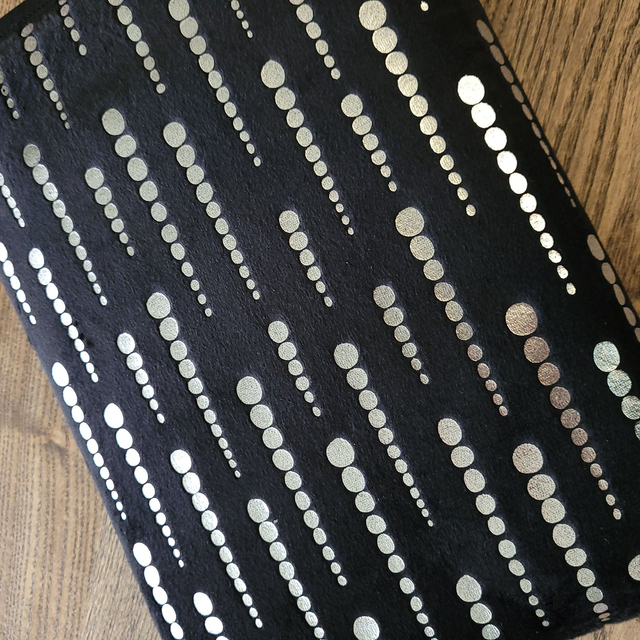 Pochette pour livre Grand Format : Velours noir et argenté