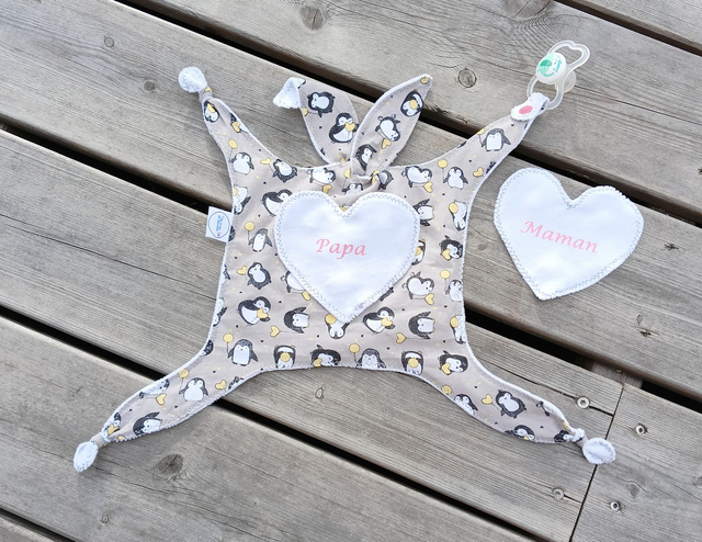 Doudou Lapin Réconfort - Système Cœurs Odeur Maman Papa