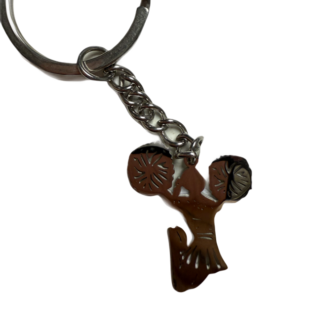 Silver Cheerleader silhouette Keyring