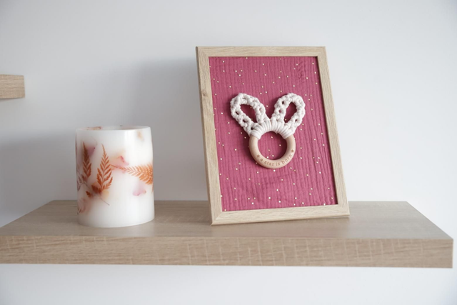 LOUNA ~ Cadre photo rose pailleté 