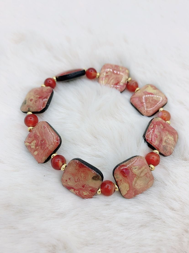 Bracelet "Etincelle" et Agate de Feu 