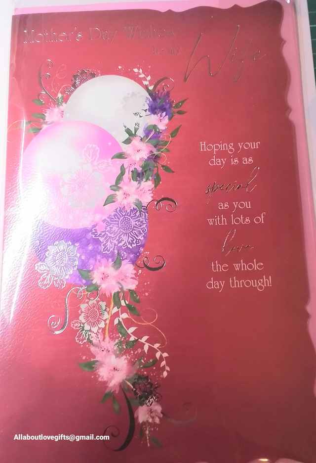 Wife On Mothers Day Card Stunning Red Design 