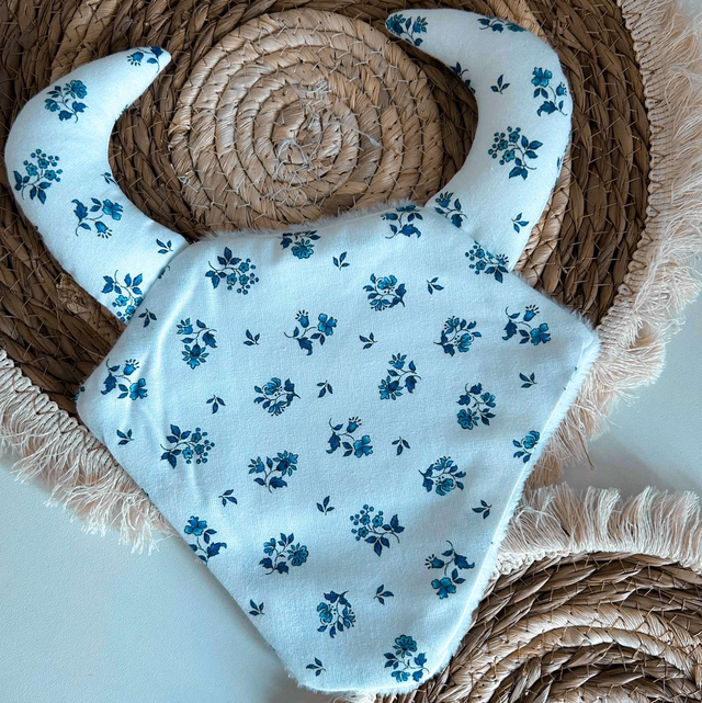 Doudou Toro Fleurs bleues