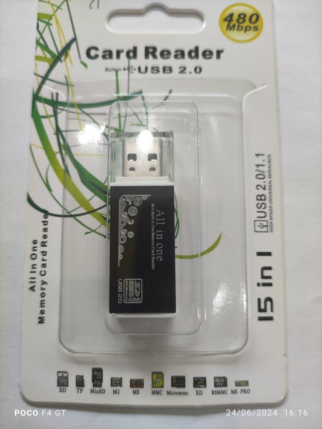 Lecteur carte mémoire USB to SD/MMC/RS-MMC/Mini SD/T-Flash/MS/MS Pro/MS Duo/MS Pro Duo/M2)480 Mbps