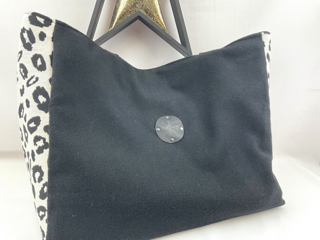  Sac Audacieuse – Noir et léopard jacquard