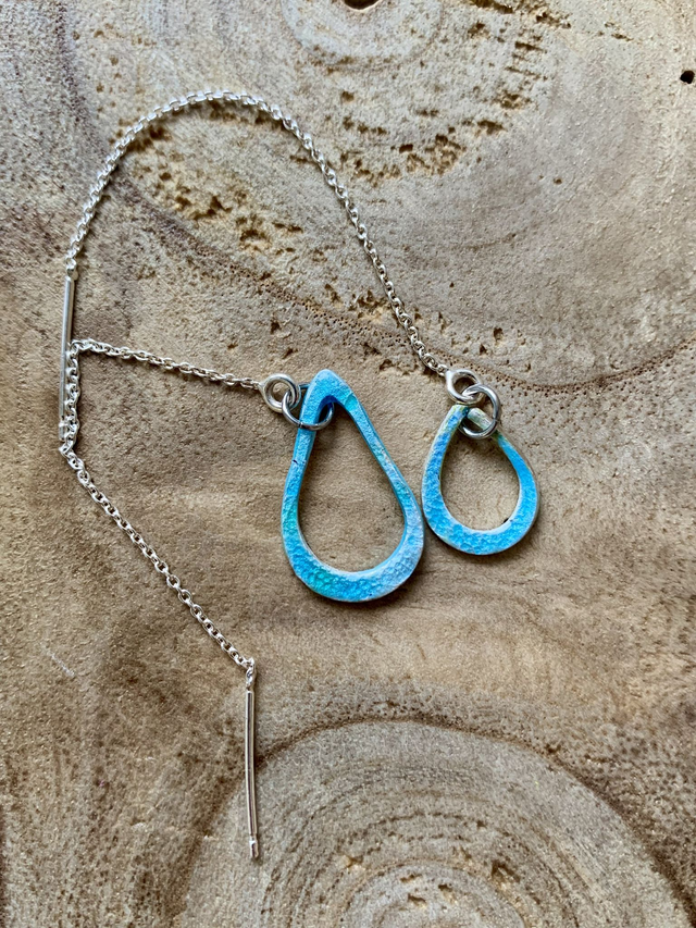 Pièces uniques - Boucles d'oreilles asymétriques réglables en argent 