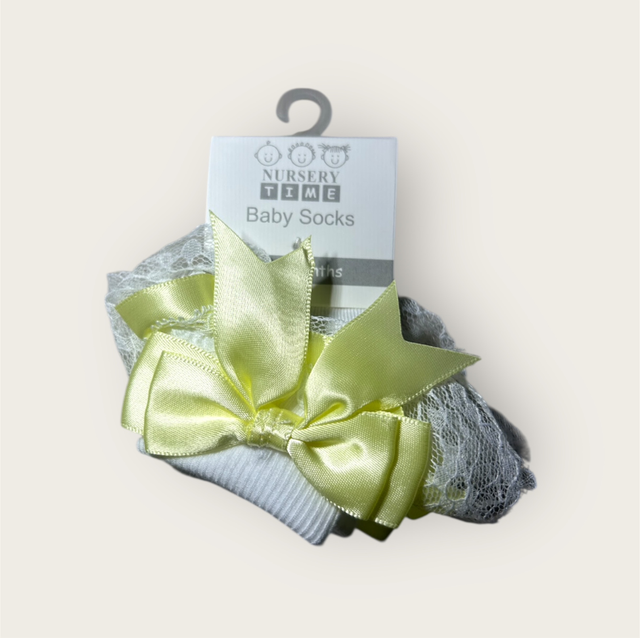 Baby’s Lemon Bow Frill Socks 