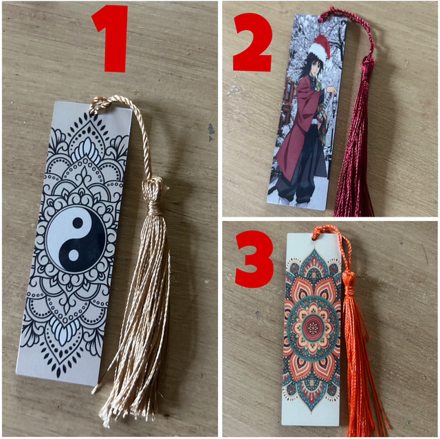 Marque-pages sublimés en bois du n•1 au n•18