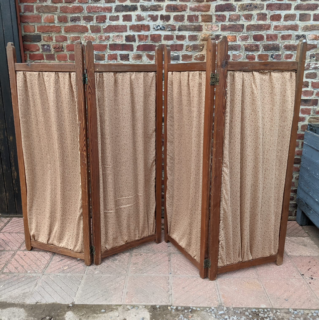 Paravent en bois et tissus